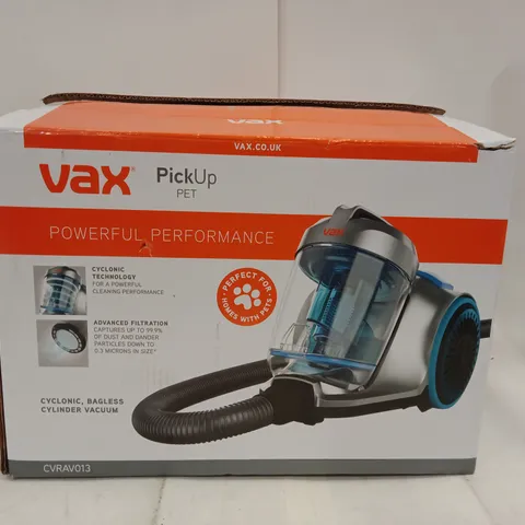 VAX PICKUP PET CYLINDER VACUUM CLEANER (CVRAV013) – BOXED