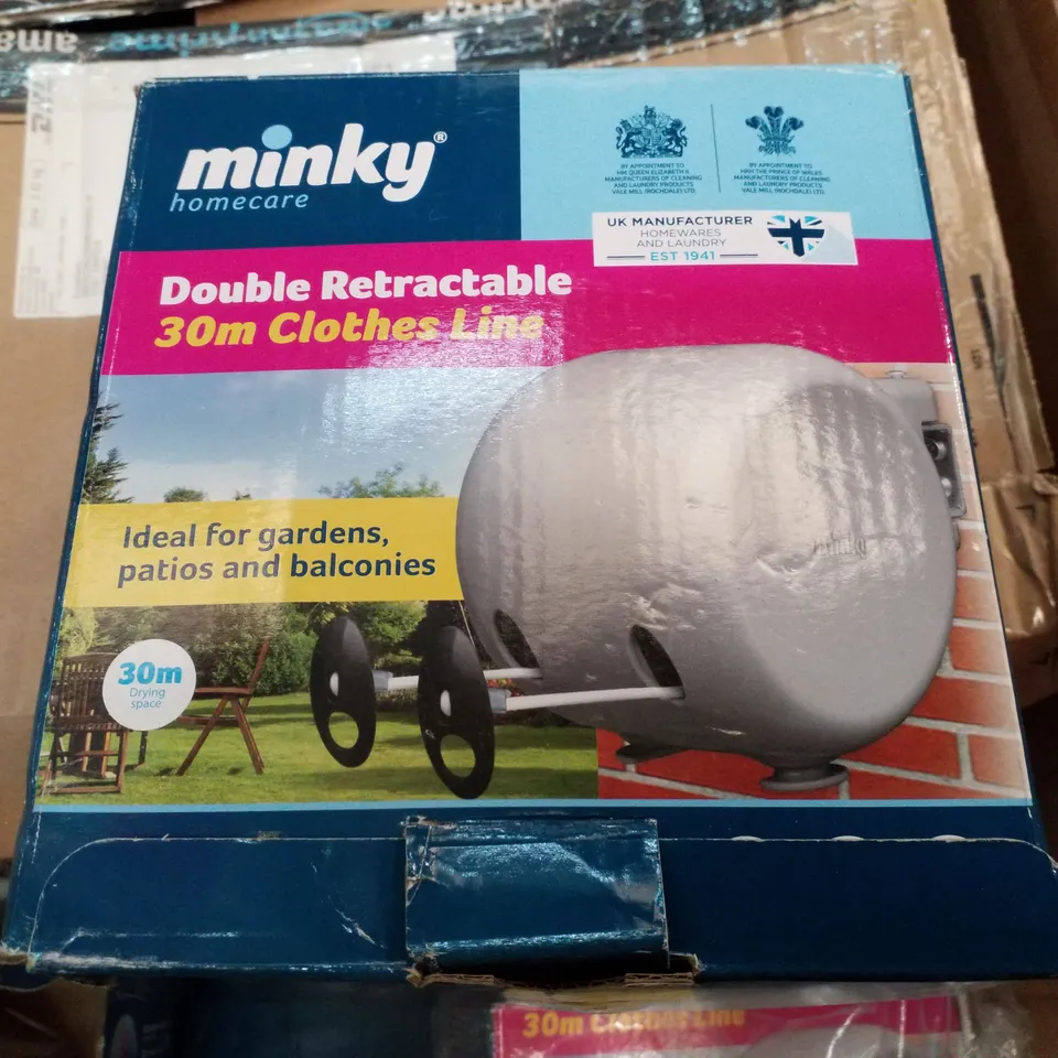 PALLET OF 4 BOXES CONTAINING MINKY DOUBLE RETRACTABLE 30M CLOTHES LINES