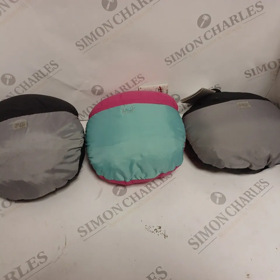 3 X MOTHERCARE COMPACT COSYTOES IN ASSORTED COLOURS 