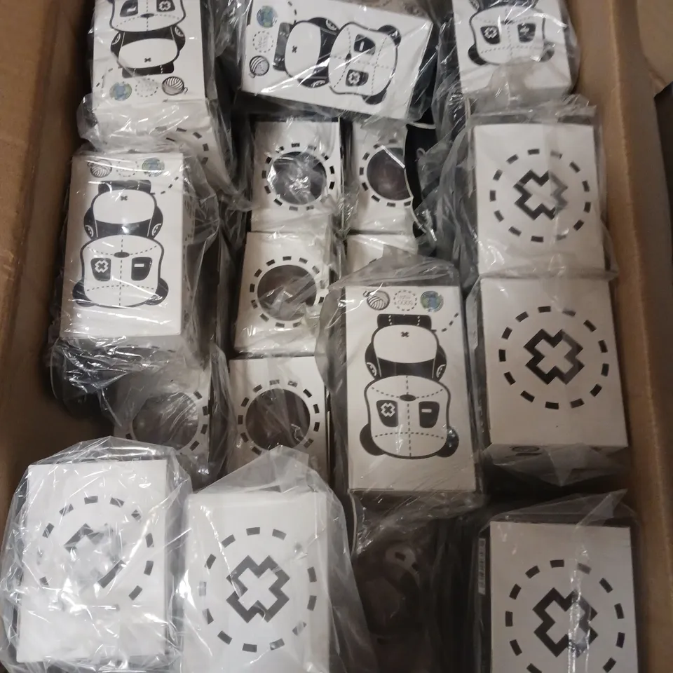 BOX OF APPROXIMATELY 25 PATCH PANDA WIRELESS POWERBANKS