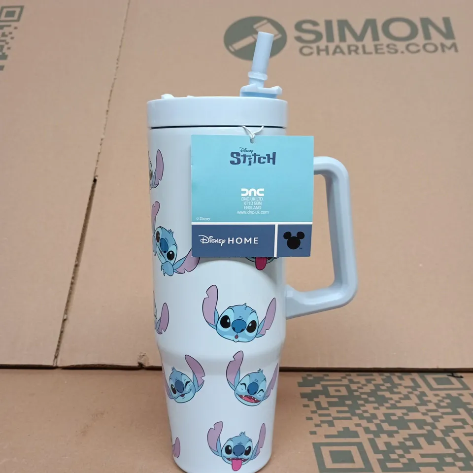 DISNEY STITCH TRAVEL MUG WITH LID – BLUE/WHITE DRINKWARE