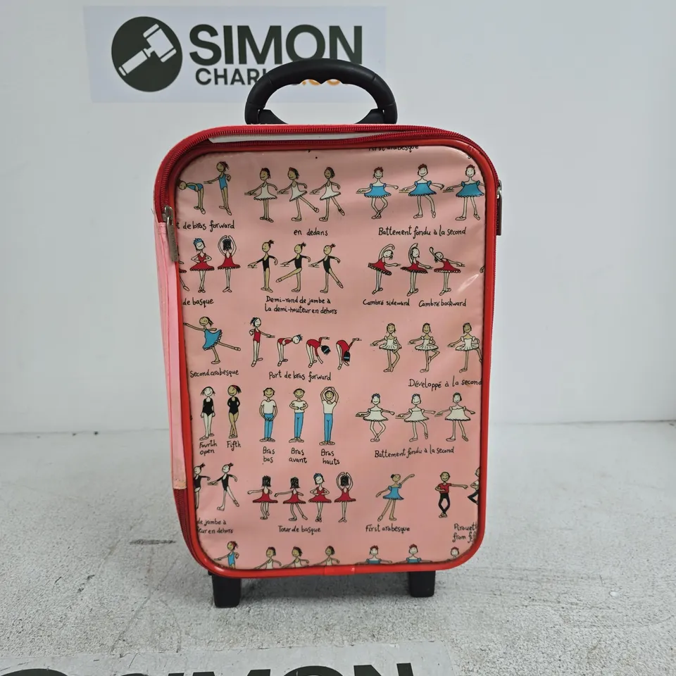 TYRRELL KATZ LONDON PINK 2 WHEEL SMALL SUITCASE BALLET DESIGN