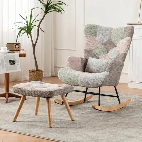 BOXED ROCKING CHAIR SET WITH FOOTSTOOL (1 BOX)