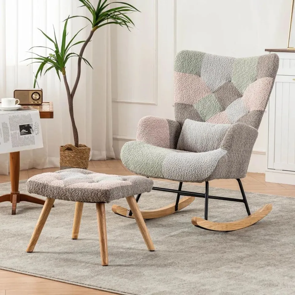 BOXED ROCKING CHAIR SET WITH FOOTSTOOL (1 BOX)
