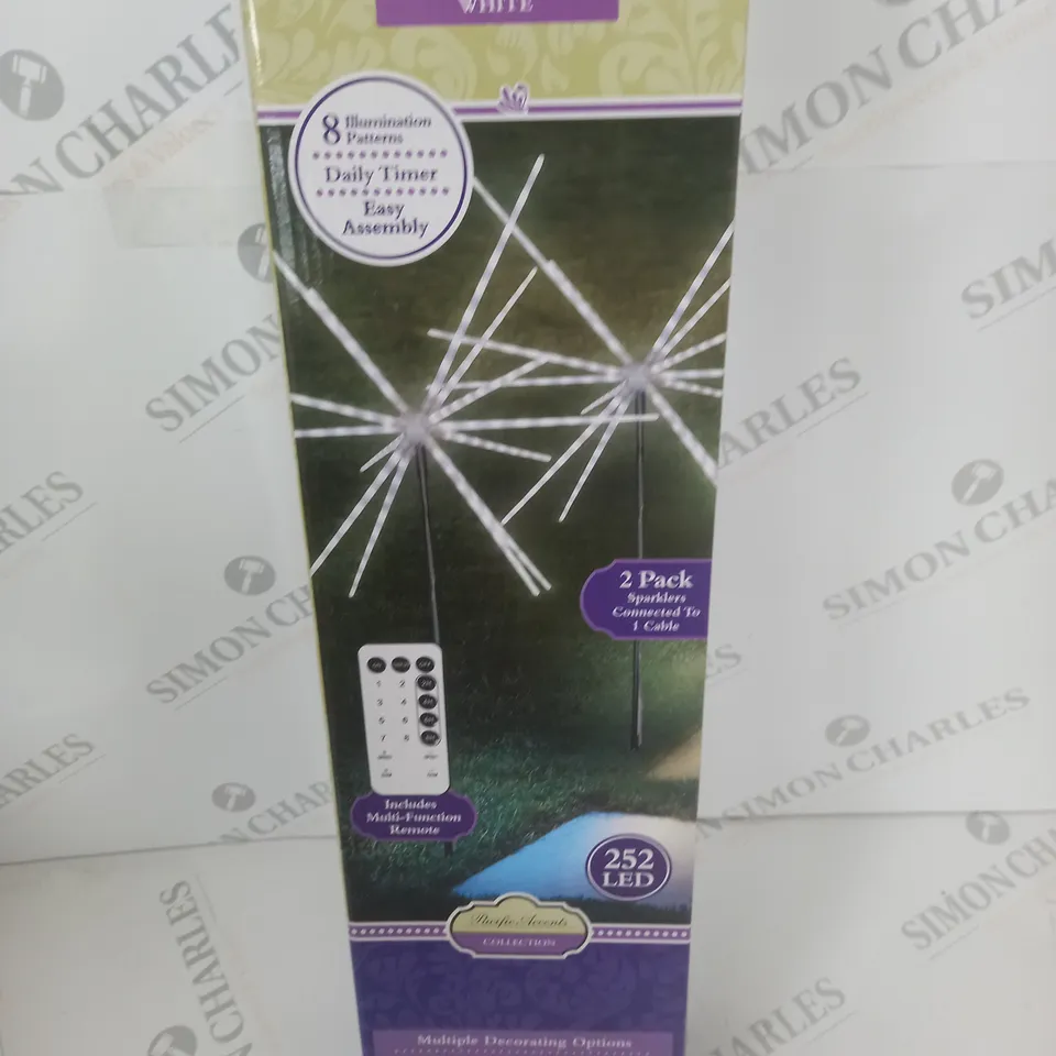 PACIFIC ACCENTS SET OF 2 LED SPARKLER LIGHTS WITH TIMER & REMOTE