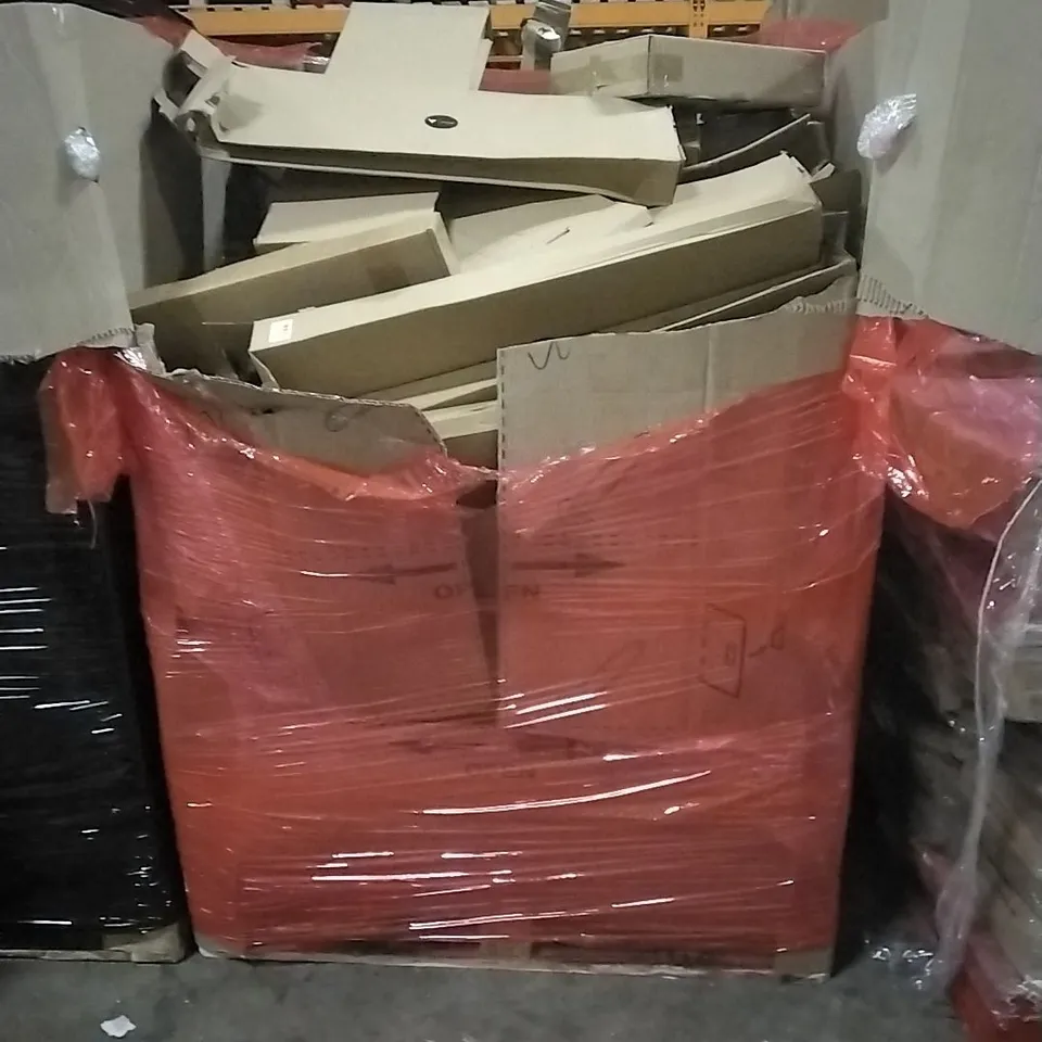 PALLET OF HOUSEHOLD ITEMS TO INCLUDE SCOOTER, AIR VENT COVER, CEILING FAN WITH LIGHT AND OTHER ASSORTED ITEMS...