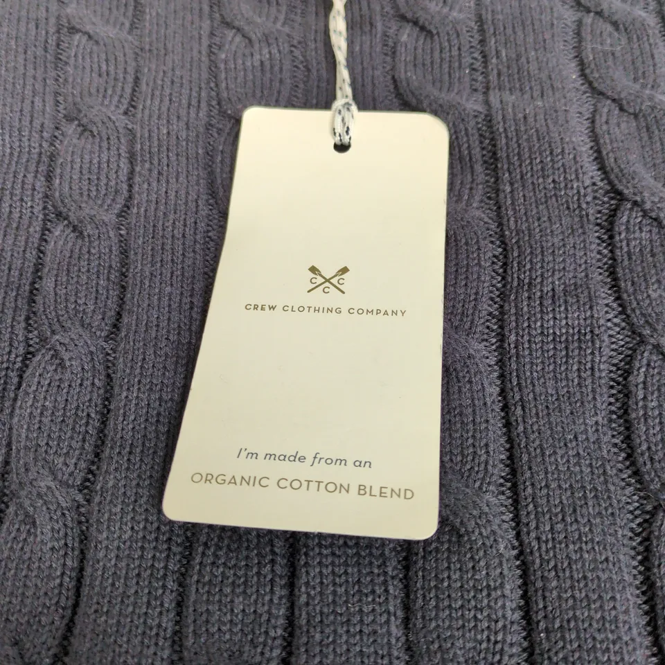 CREW CLOTHING COMPANY OARSMAN ORGANIC CABLE CREW DARK NAVY XL WITH TAGS