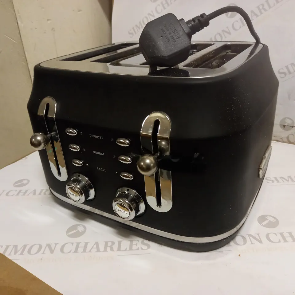 RANGEMASTER CLASSIC BLACK 2.1KW 4 SLICE TOASTER