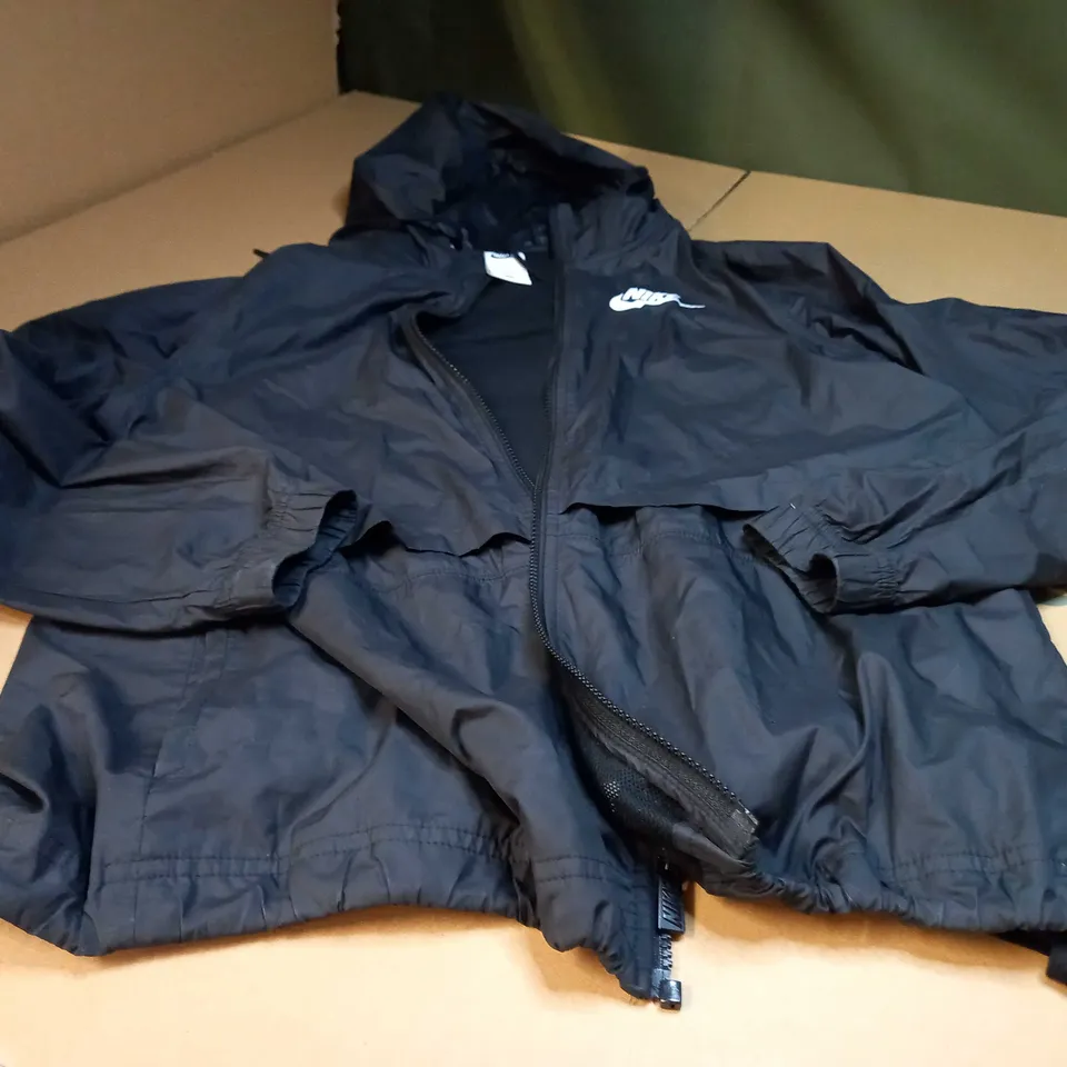 NIKE BLACK/LOGO LIGHT WEIGHT RAIN MAC - SMALL