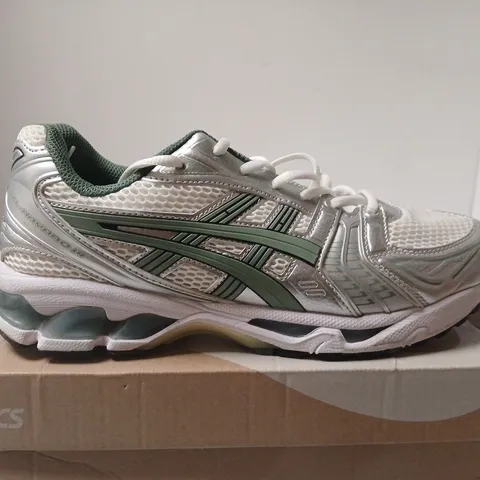 ASICS GEL-KAYANO 14 MEN'S RUNNING SHOES – SILVER/GREEN, UK 8.5 (US 9.5)