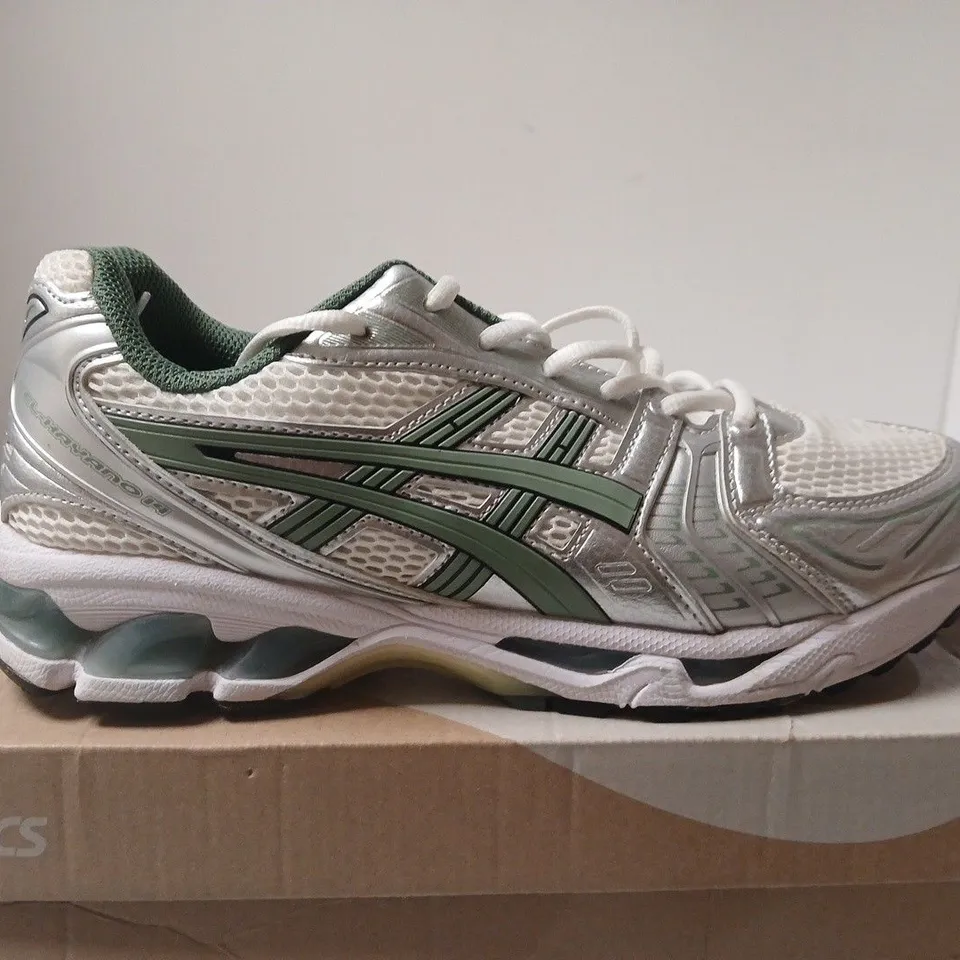 ASICS GEL-KAYANO 14 MEN'S RUNNING SHOES – SILVER/GREEN, UK 8.5 (US 9.5)