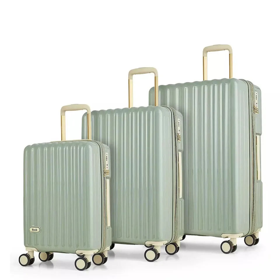 ROCK LUGGAGE PRIMROSE GREEN 3PC SET SUITCASE