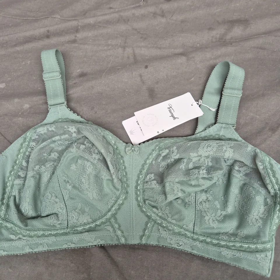 TRIUMPH WIRE FREE BRA - GREEN - SIZE 34E