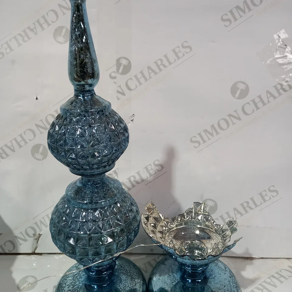 ALISON CORK SET OF 2 MERCURY GLASS TABLETOP DECORATIONS - COLLECTION ONLY