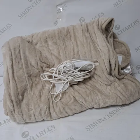 BOXED COZEE HOME VELVETSOFT HEATED THROW IN STONE