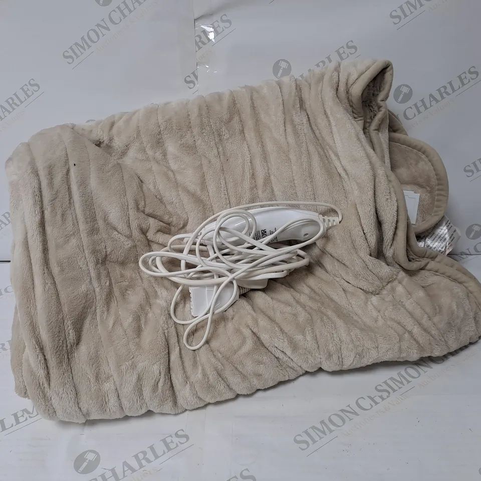 BOXED COZEE HOME VELVETSOFT HEATED THROW IN STONE 