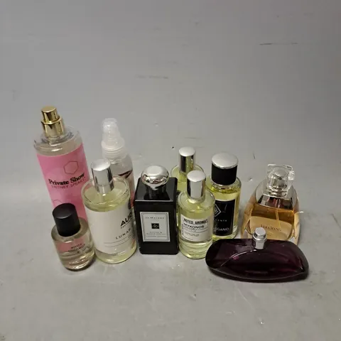 APPROXIMATELY 10 ASSORTED UNBOXED FRAGRANCES TO INCLUDE - NOTED AROMAS MYKONOS - JO MALONE COLOGNE - VERA WANG - ETC - COLLECTION ONLY