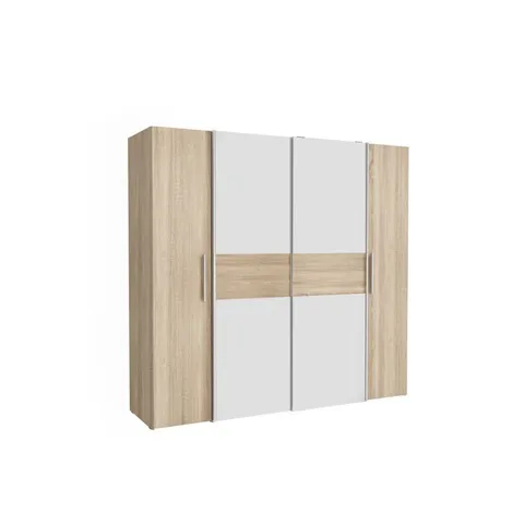 BOXED KORAN 4 DOOR MANUFACTURED WOODEN WARDROBE (1 OF 4 BOXES)