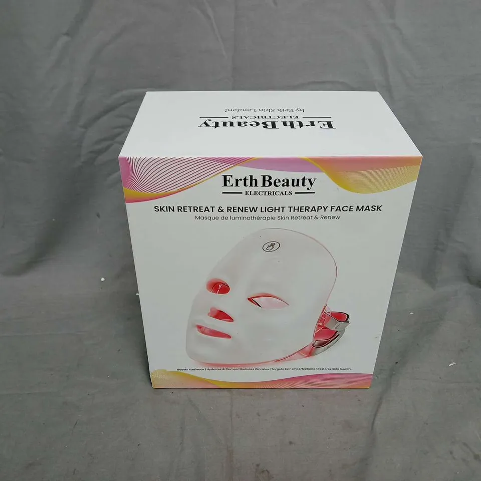 BOXED ERTH BEAUTY SKIN RETREAT & RENEW LIGHT THERAPY FACE MASK