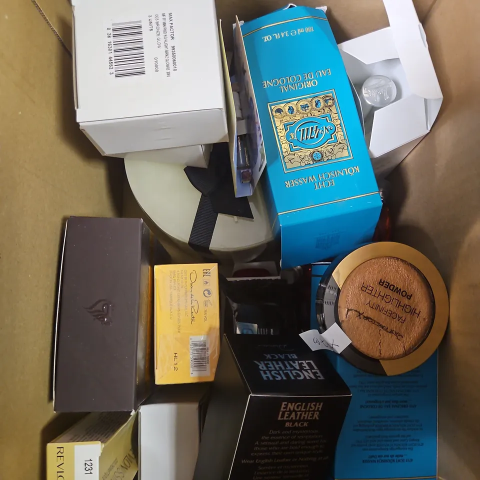BOX OF APPROXIMATELY 20 ASSORTED COSMETIC ITEMS TO INCLUDE - CALVIN KLEIN ONE EAU DE TOILETTE - JOOP! GO EAU DE TOILETTE - ANASTASIA DIPBROW GEL - ETC