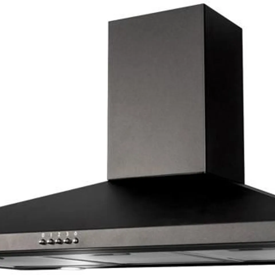 BOXED SIA CHL100BL 100CM BLACK CHIMNEY COOKER HOOD KITCHEN EXTRACTOR AND CARBON FILTER