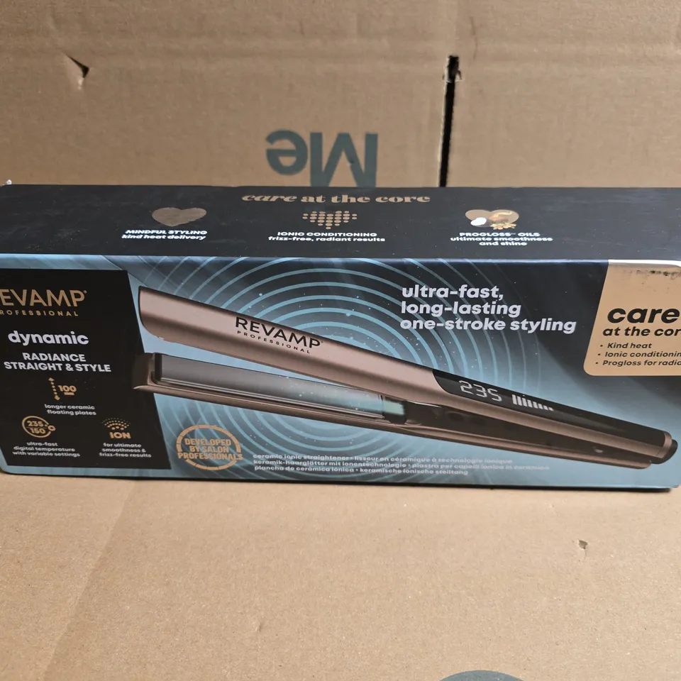 REVAMP PROFESSIONAL DYNAMIC RADIANCE STRAIGHT & STYLE HAIR STRAIGHTENER – BOXED