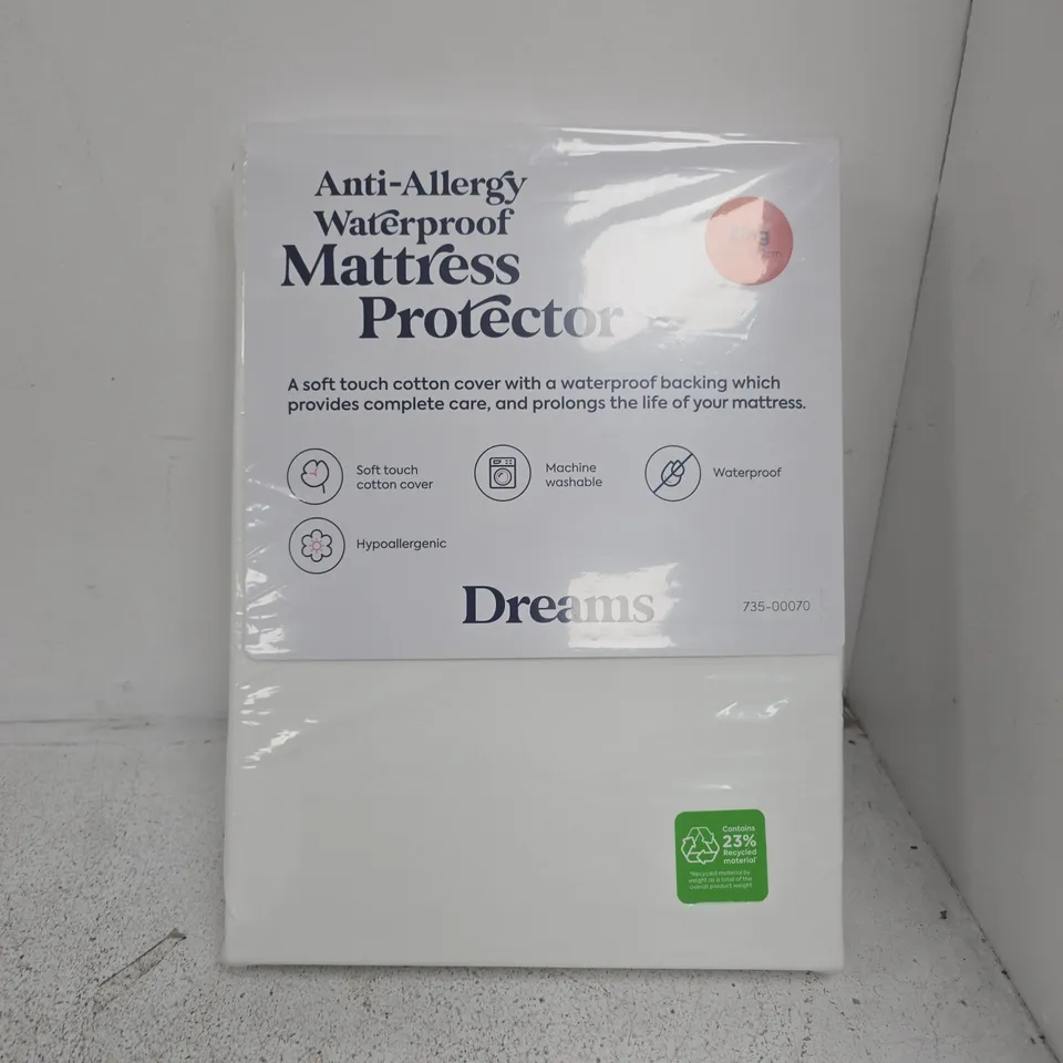 DREAMS ANTI-ALLERGY WATERPROOF MATTRESS PROTECTOR KING