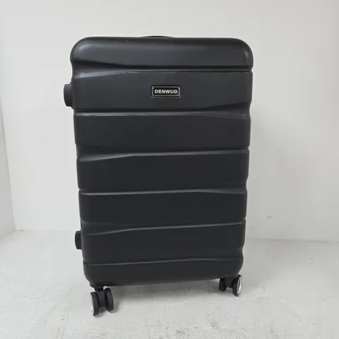 DENWUD HARD-SHELL SUITCASE β BLACK, FOUR-WHEEL SPINNER 24"