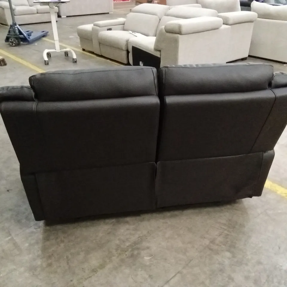 ALBION LUXURY FAUX LEATHER 2 SEATER HIGH BACK MANUAL RECLINER SOFA - CHOCOLATE RRP £539