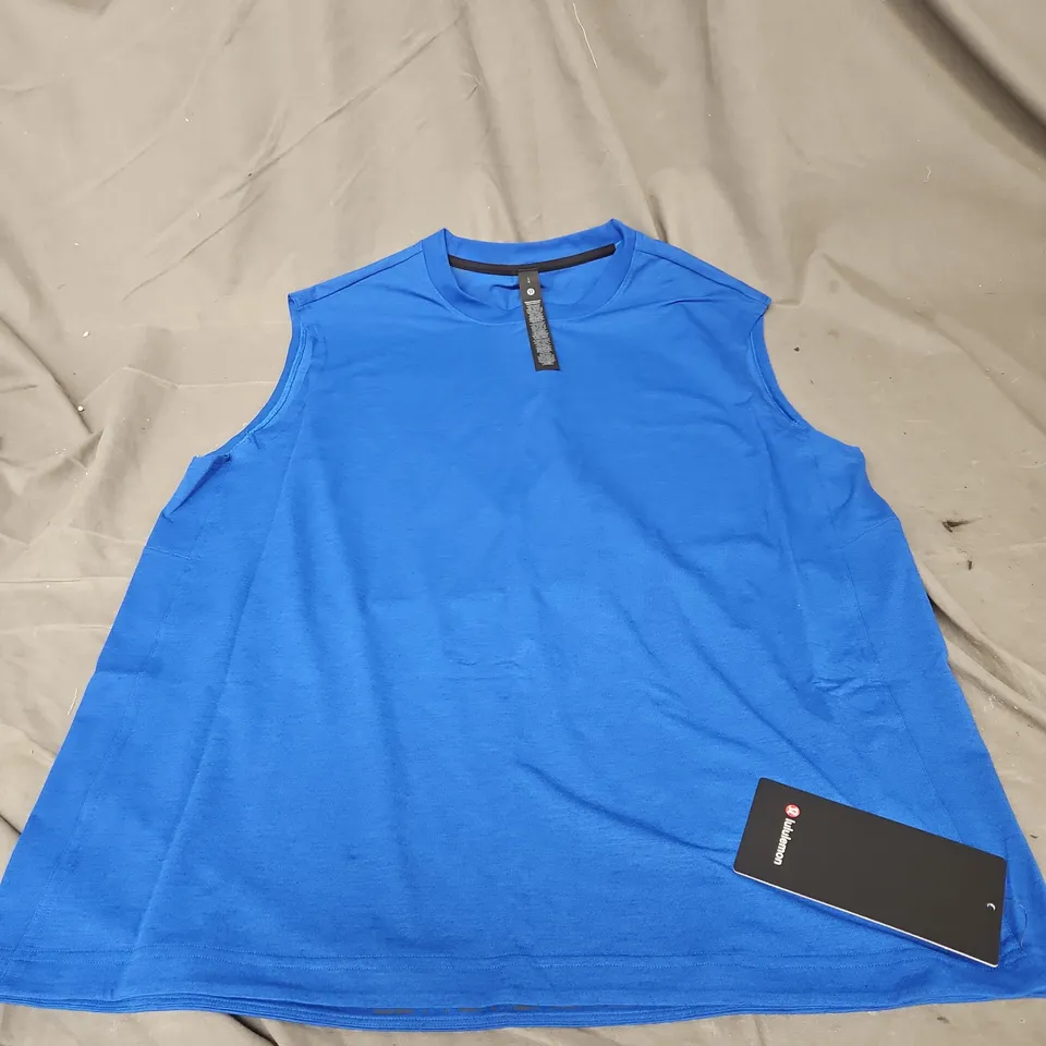 LULULEMON EASYSET TRAIN SLEEVELESS TOP IN GALACTIC COBALT SIZE L