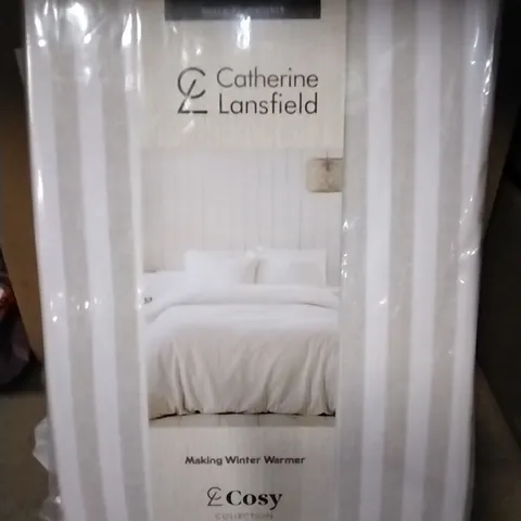 BAGGED BRUSHED COTTON STRIPE DUVET COVER SET