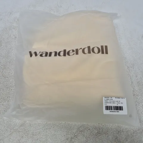 WANDERDOLL SOLIS LACE UP GATHERED MAXI DRESS β PETAL VEIL, UK SIZE M