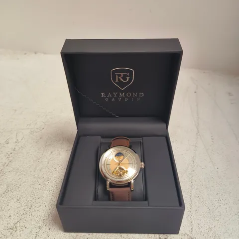 RAYMOND GAUDIN AUTOMATIC SKELETON-DIAL WRISTWATCH