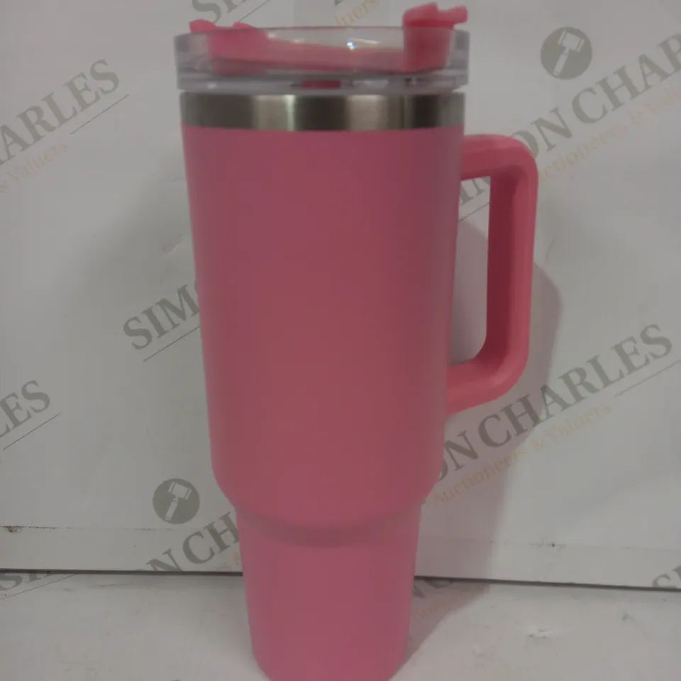 THERMAL STAINLESS STEEL INSULATED TRAVEL MUG IN PINK