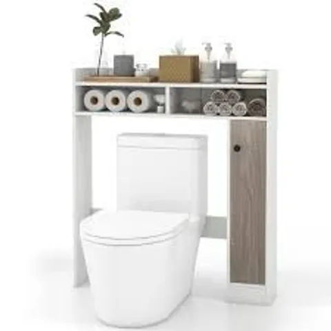 BOXED COSTWAY OVER THE TOILET STORAGE CABINET WITH ADJUSTABLE SHELVES - WHITE (1 BOX)