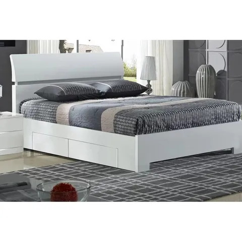 BOXED ILKESTON KING STORAGE BED - WHITE (4 BOXES)