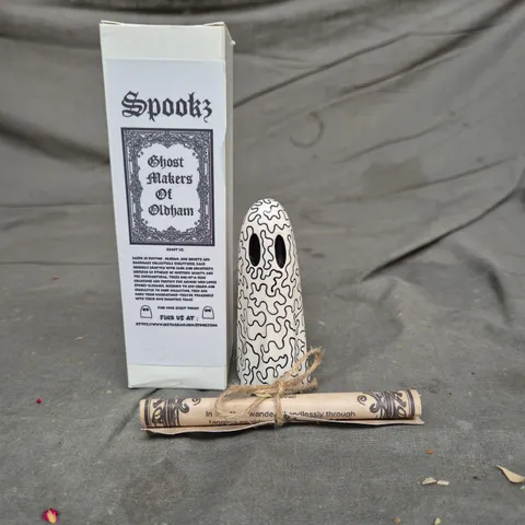 SPOOKZ GHOST MAKERS OF OLDHAM – GHOST FIGURINE (BOXED) WITH SCROLL