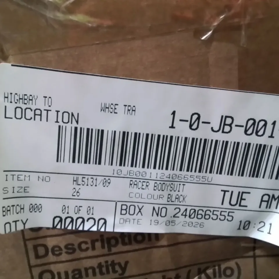 BOXED BRAND NEW APPROXIMATELY 20 SIMPLY BE RACER BODYSUIT BLACK SIZE 26