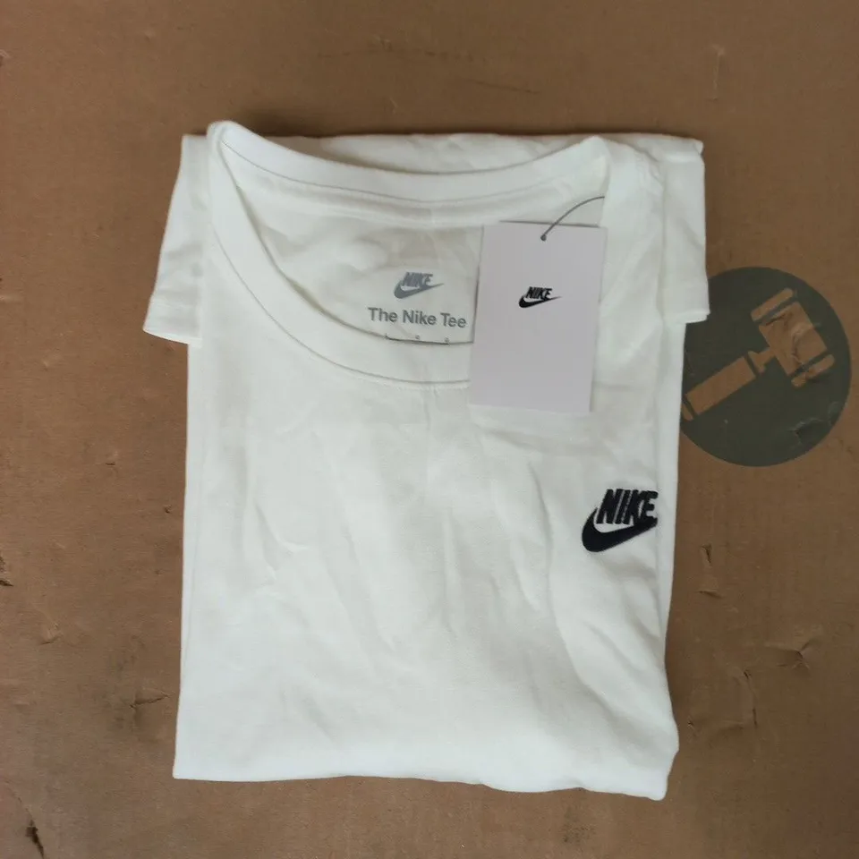 NIKE THE NIKE TEE SHORT SLEEVE CREW-NECK T-SHIRT IN WHITE SIZE LARGE