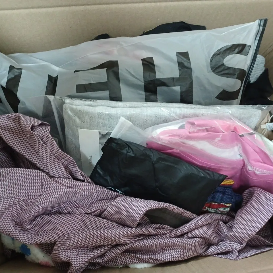 SMALL BOX OF ASSORTED CLOTHING ITEMS TO INCLUDE, FRENCH CONNECTION, STEP ONE , SHEIN 