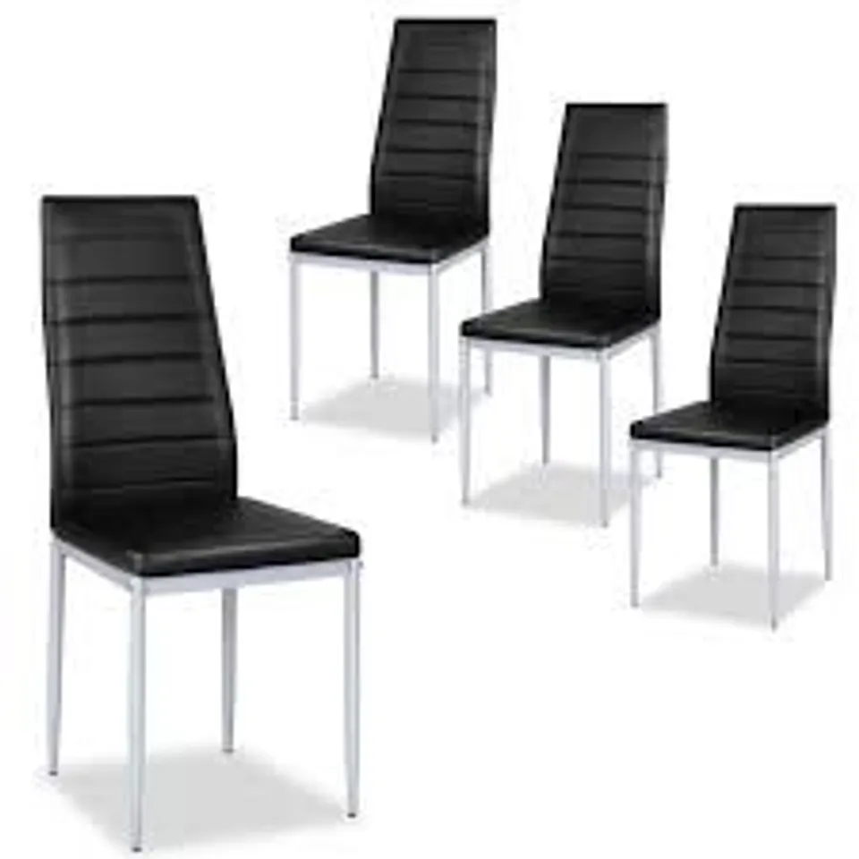 BOXED COSTWAY SET OF 4 DINING CHAIR UPHOLSTERED ARMLESS ACCENT CHAIR HIGH BACK SIDE CHAIR - WHITE