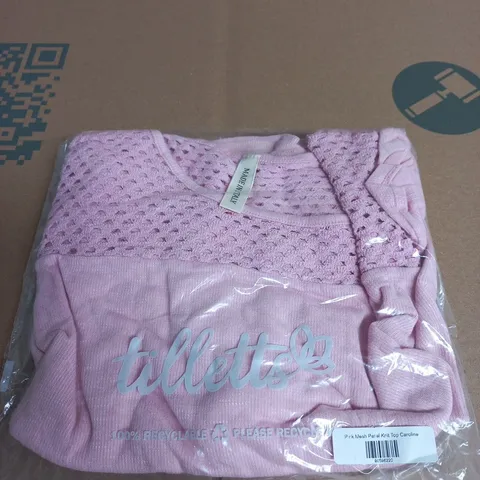 TILLETTS PINK MESH PANEL KNIT TOP β CAROLINE SIZE UNSPECIFIED