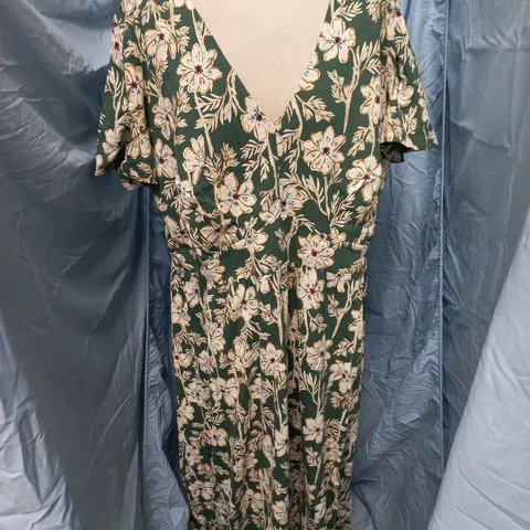 SEASALT CORNWALL GREEN FLORAL DRESS β UK 20 (EU 48, US 16)