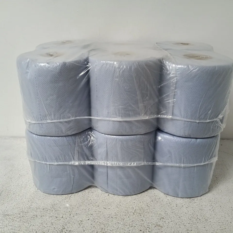 12 PACK OF BLUE PAPER ROLLS