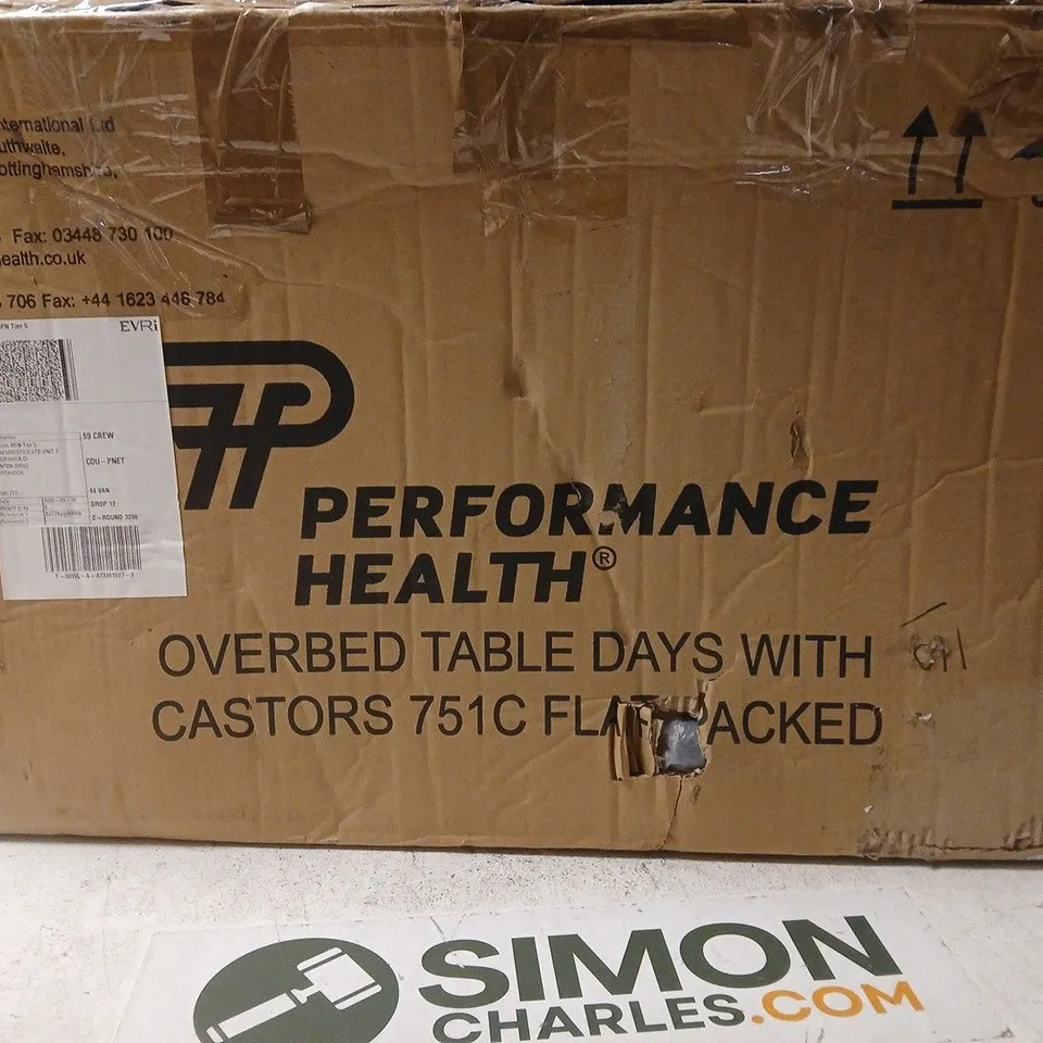 PERFORMANCE HEALTH OVERBED TABLE WITH CASTORS