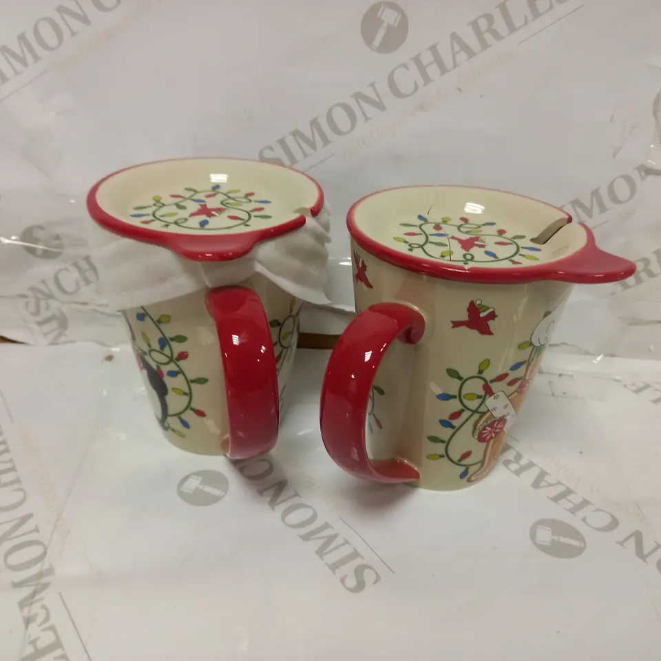 2 CHRISTMAS/WINTER THEMED MUGS