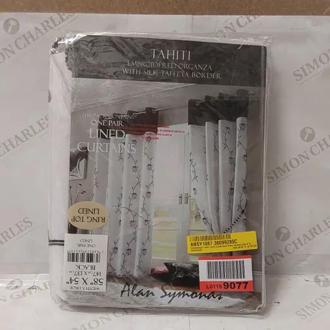 BAGGED WOODSBURGH TAHITI LINED EYELET SEMI SHEER CURTAINS (SET OF 2) - 58 x 54"