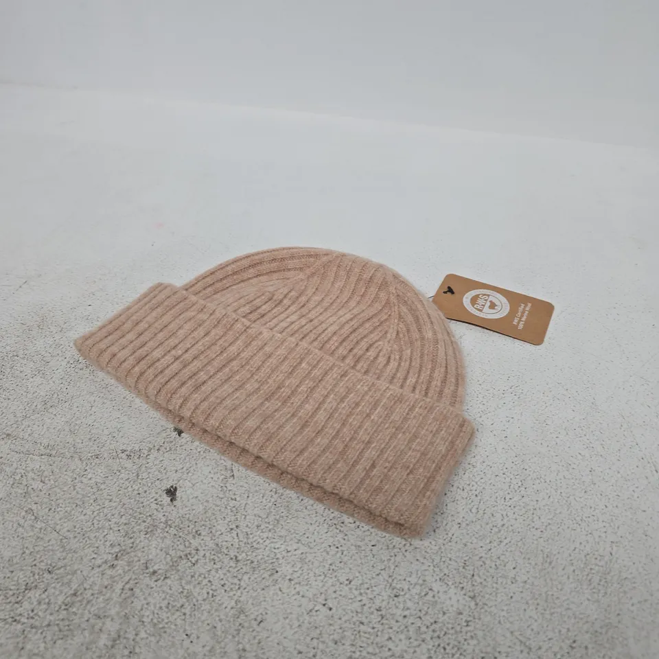 MERINO WOOL BEANIE HAT – BEIGE, RWS CERTIFIED
