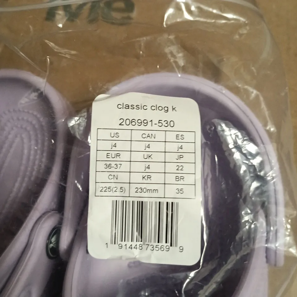 CROCS CLASSIC CLOG – LAVENDER – KIDS' SHOES (UK J4 / EU 36–37) 