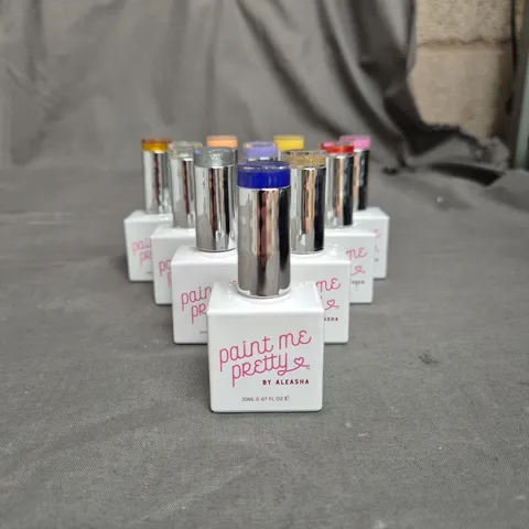 LOT OF 10 PAINT ME PRETTY BY ALEASHA GEL NAIL VARNISH - ASSORTED COLOURS - 20ML